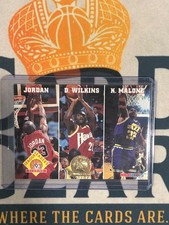 1993 Skybox JORDAN / WILKINS / MALONE NBA Hoops 5th Anniversary #283 PSCN