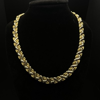 Yellow & White Gold 18K Chimento Women Wave Chain 18'' (47.7g)   Italy