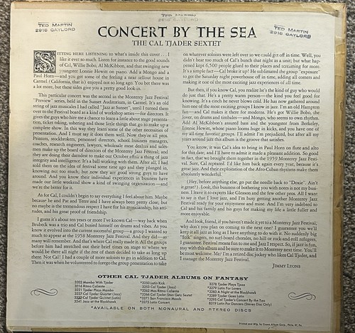 Cal Tjader-Concert By The Sea-Fantasy 3295-RED VINYL Jazz Classic - Picture 4 of 4