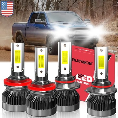 Front LED Headlight Bulb Combo High Low Beam For Ram 1500 Classic 2019-2022