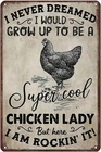 Funny Chicken Retro Metal Tin Sign Vintage Wall Art Poster 8 "X12"