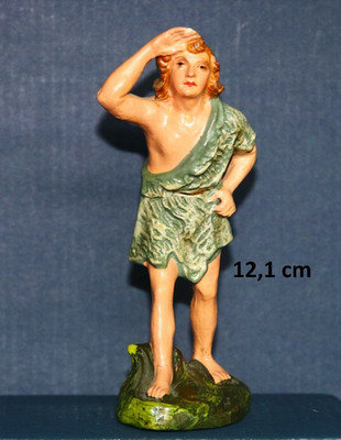 MAROLIN Krippenfigur Hirte Pappmachee Masse (passt zu 12 cm Figuren)
