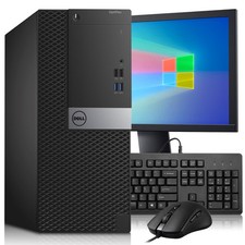 Dell 5040 MT Desktop PC i5-6th 16GB RAM 128GB SSD 24" LED Wi-Fi Windows 11 Pro