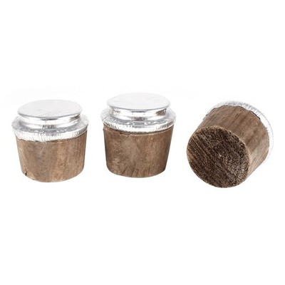 37mm Bodendurchmesser Holz Flasche Flaschenkorken silberfarben 3 Stück U1Q78676