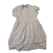 Vintage Girl's 90s B.T. Kids White Summer Dress 5 Casual Lightweight Lace Detail