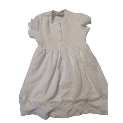 Vintage Girl's 90s B.T. Kids White Summer Dress 5 Casual Lightweight Lace Detail