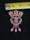 New Heidi Daus Straight To The Heart Red Clear Swarovski Crystal Pin Brooch Arro — photo 8