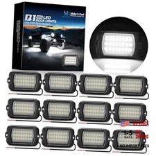 Q1 Max White Rock Lights Super Bright Pure Underglow Light Kit, IP68 12 Pods