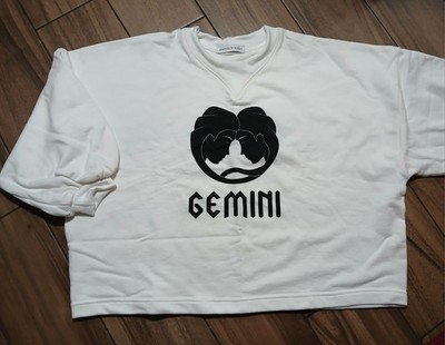 Rebecca Minkoff Oversized Cropped Size XSMALL Sweatshirt Gemini Astrology Print 