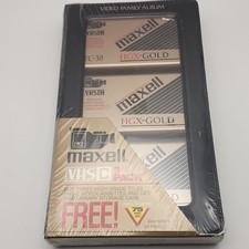 3 Maxell TC-30 VHS-C Premium High Grade HGX-Gold Camcorder Videocassette Tapes