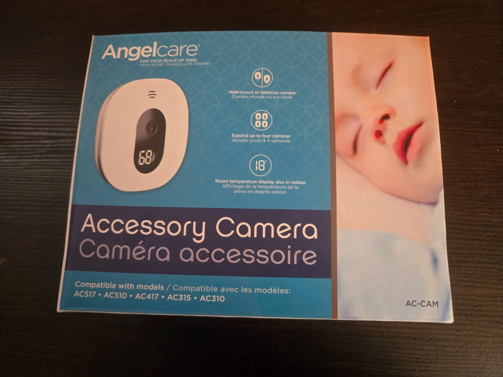 Angelcare ACAM1 Baby Monitor Accessory Camera Unit White NEW Open Box