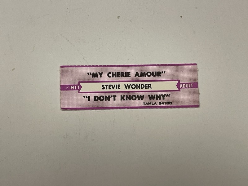 Jukebox Title Strip Stevie Wonder My Cherie Amour I Don’t Know Why Tamla 54180