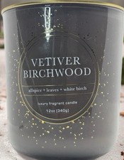Velas de lujo Bellevue Vetiver madera de abedul perfumada tarro vela - 12 oz ¡Nuevo!