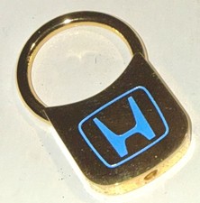 Vintage Honda Keychain Padlock Style Key Ring~Gold Tone~Never Used