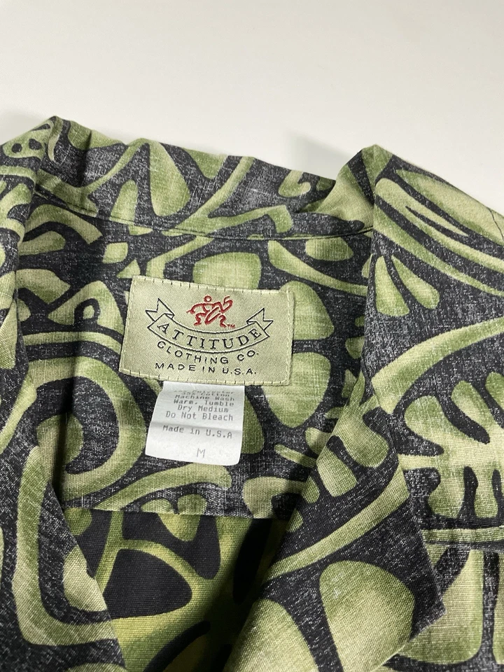 Винтажная гавайская рубашка Attitude Clothing Co размер M цветочный узор Aloha сделано в США 90-е - Изображение 4 из 4