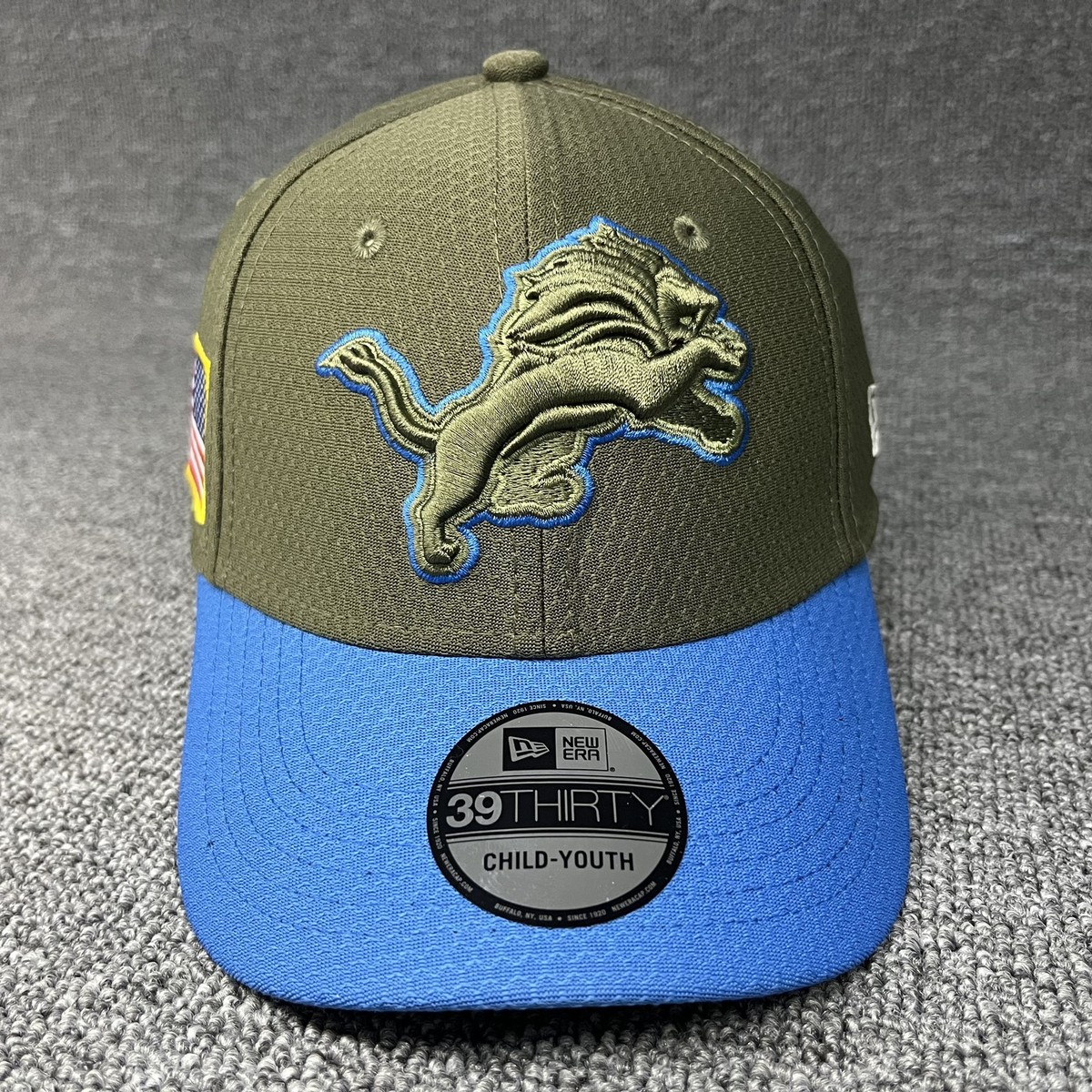 New Era Detroit Lions 2021 Salute to Service 39THIRTY Youth Stretch Fit Hat