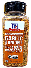 McCormick All Purpose Garlic Onion Black Pepper Sea Salt 9.12 Oz EXP 06/2027