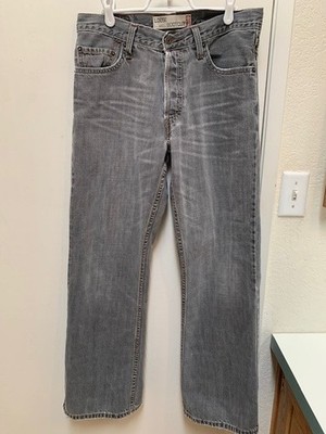 LEVI'S 567 Men's 30x32 Loose Fit Bootcut Jeans Black Button Fly Faded Distressed