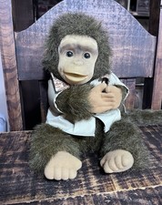 Vintage 90 s Hosung Safari Chimp Hand Puppet Full Body Monkey Plush In Jacket