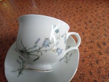 Sadler Wellington Fine Bone China Tea cup & saucer English Bluebells Floral  