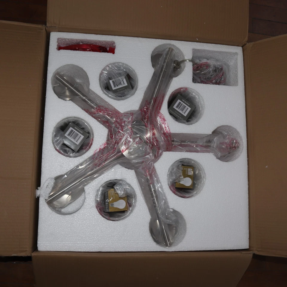 Generation Lighting Oslo Five Light Chandelier Brushed Nickel LED Chrome - Image 4 of 4