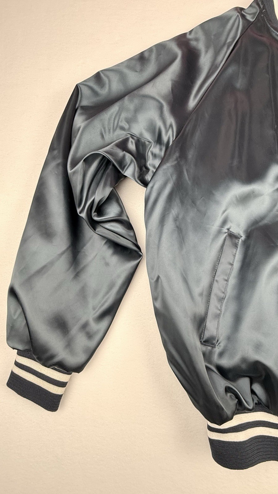 Vintage Auburn Sportswear Satin Jacket Men’s XL Royal Blue Shiny Made USA Snap