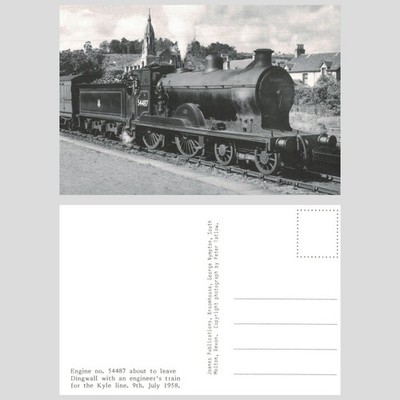 Alte Postkarte - Dampflok 54487 am Bahnhof Dingwall 1958 UNBESPIELT