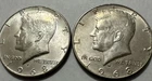 2- 1968-D 50C Kennedy Half Dollar 40% Silver Great Condition