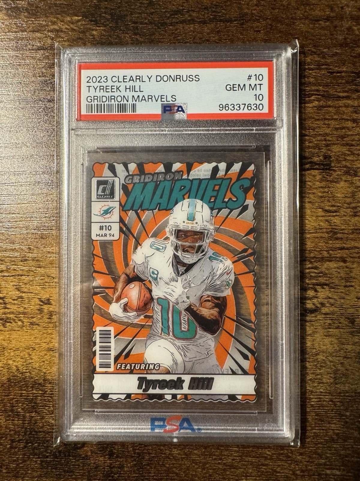 2023 Panini Clearly Donruss Gridiron Marvels Tyreek Hill PSA 10 #10 POP 4!!!