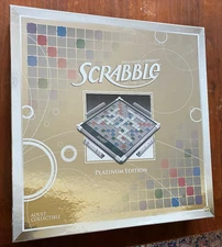 Scrabble Platinum Edition Board Game - Rotating Board - 100% Complete -Excellent