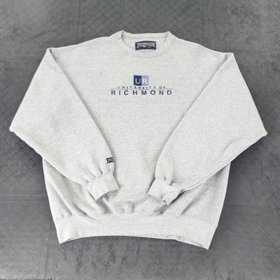 Vintage Univ of Richmond Sweatshirt Crew Neck Y2K Embroidered Gray Men XL