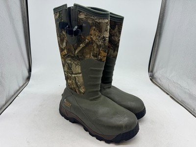 Rocky Sport Pro Boots Mens Green Realtree Edge Side Zip Waterproof Outdoor - 11