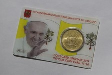 🧭 🇻🇦 VATICAN 50 EURO CENTS 2019 COIN CARD NR. 10 WHITE B89 CG12