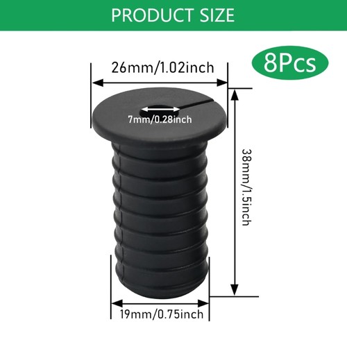 8pcs Vibration Dampening Silicone Wall Grommets 19mm Diameter Cable Management - Picture 8 of 8
