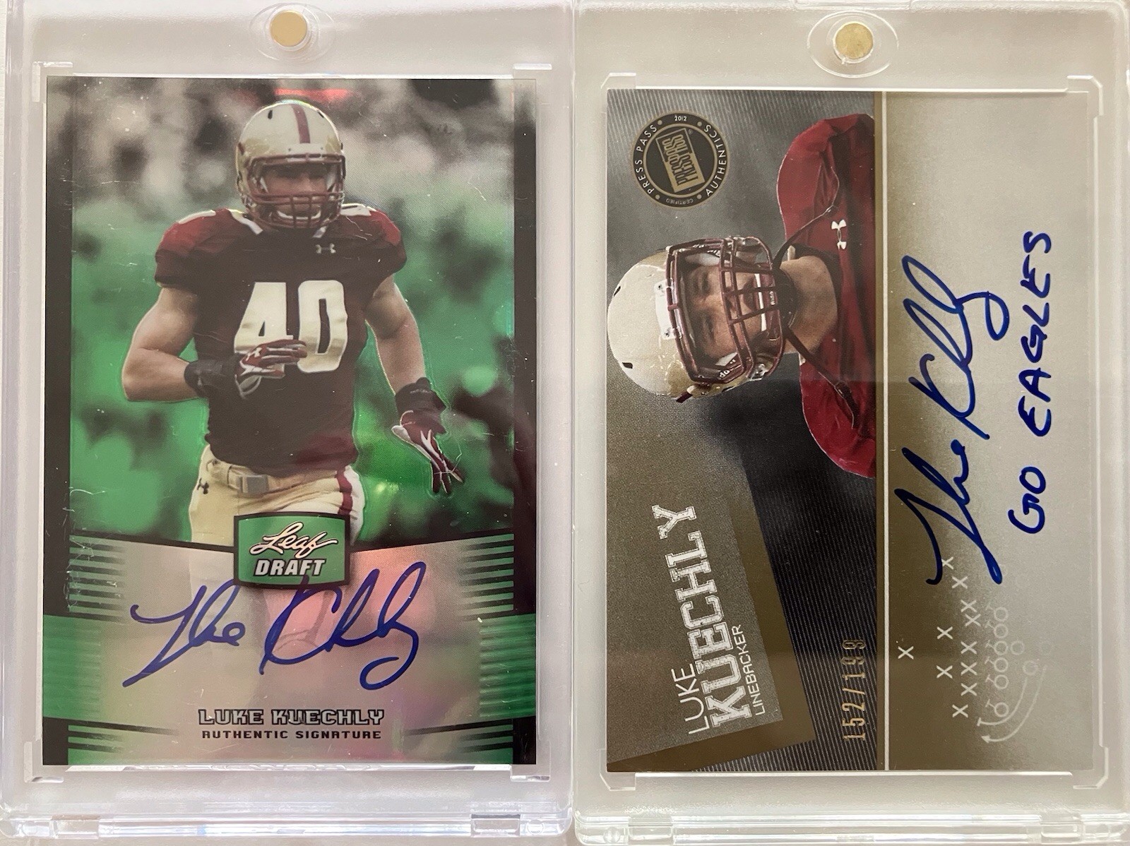 (2) 2012 PressPass Auto PPS-LK LUKE KUECHLY /199 