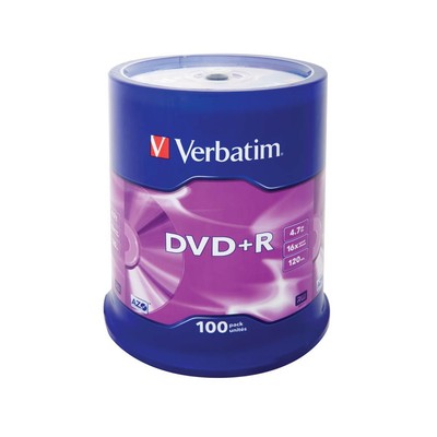 verbatim DVD+R 4,7 GB, 100 St.