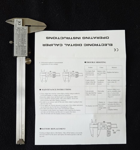 Electronic Caliper, 0-6 inch (0-150mm) Range, 0.0005" Resolution - Picture 3 of 5