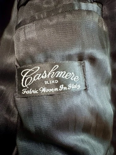 Vintage ZYLOS Cashmere Overcoat Green Men's 44L Yugoslavia W/ Bonus Italy Scarf image 9