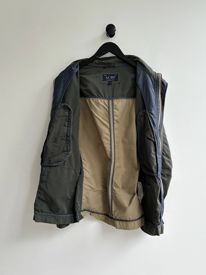Armani Jeans Parka Multipocket Green Light Jacket 52 M Mens - Image 3 of 4