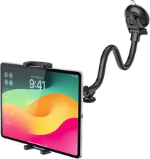 Car Tablet Holder - Windshield/Dashboard Suction Cup Mount, 360 Rotation & Fl...