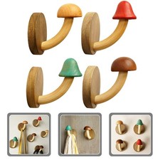 4 Pcs Coat Hook Mushroom Shower Curtainhooks Decorative Hanging Wall Hnager
