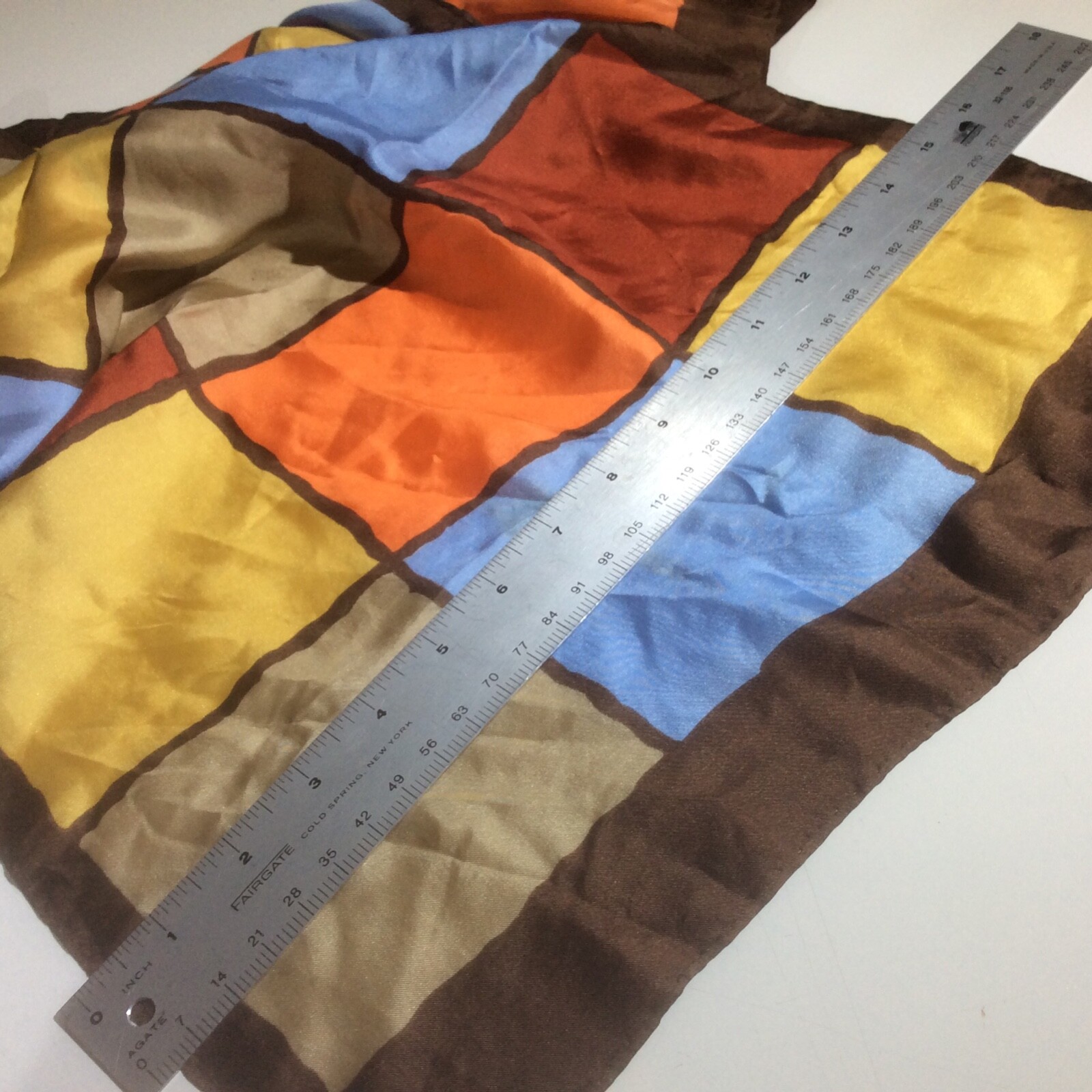 3 Rectangular Rust Brown Scarves Red Leaf Leaves … - image 5