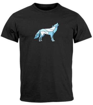 Herren T-Shirt Bedruckt Polygon Grafik Wolf Outdoor Fashion Tiermotiv Wandern