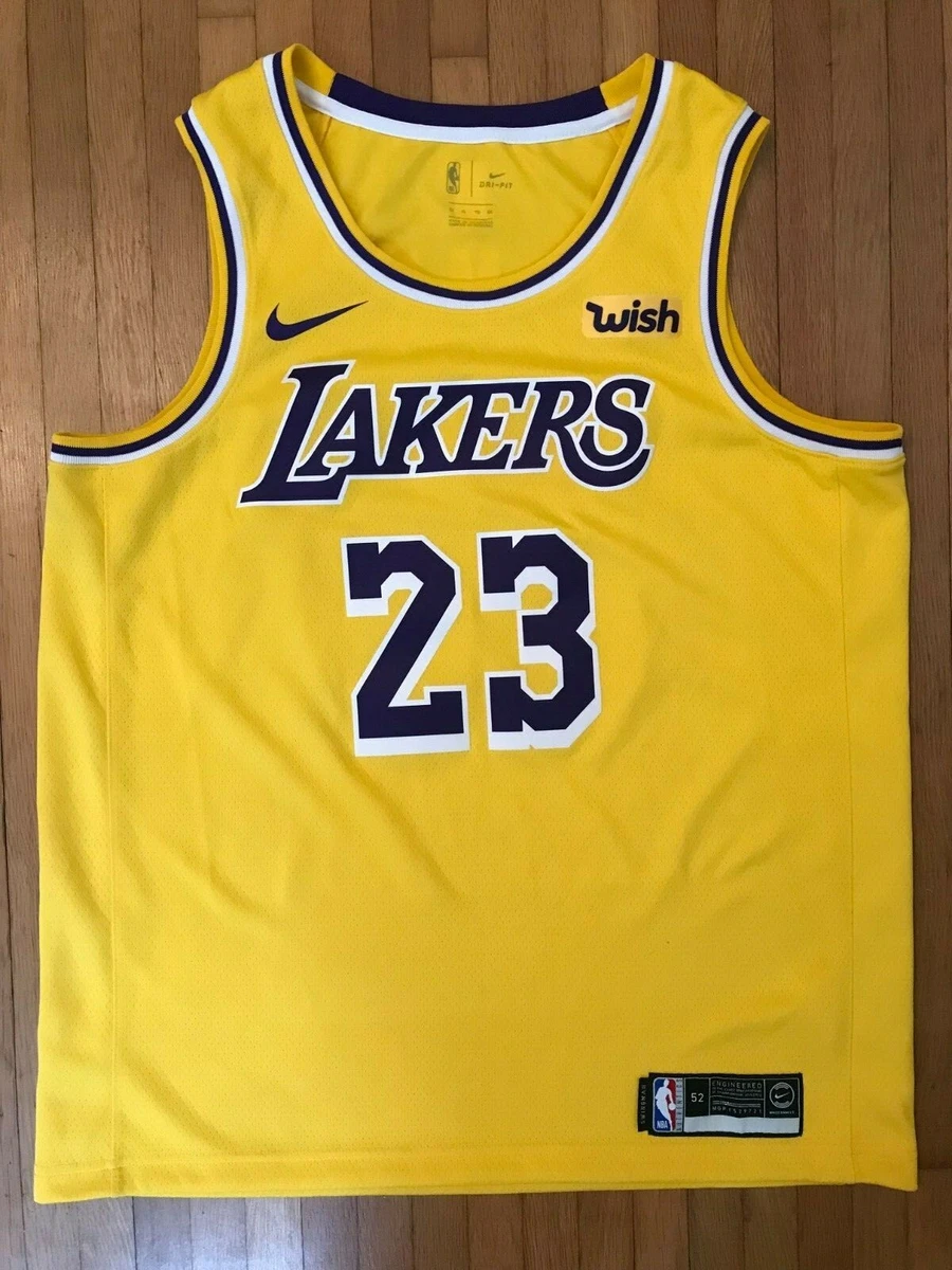 LeBron James Men s 52 XL Nike Swingman Los Angeles Lakers NBA Gold Jersey