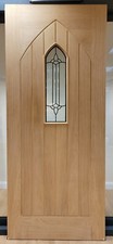 Oak External Door Westminster Gothic Style Grooved Design - Three sizes Avail