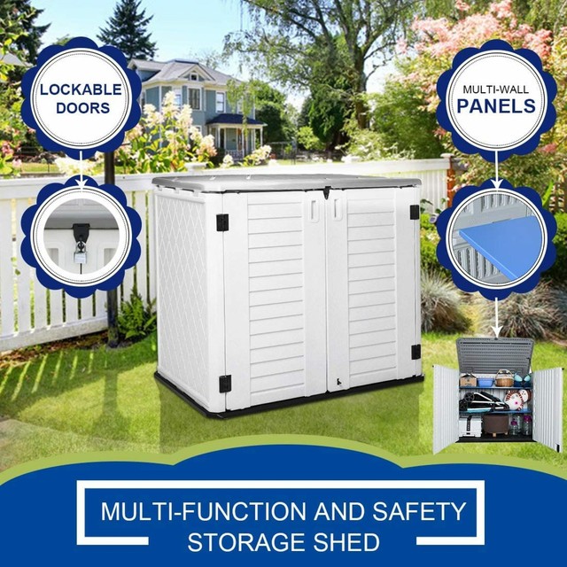 Outdoor Storage Shed Garden Garage Organizer Box Plastic 