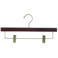 Only Hangers Wooden Pant/Skirt Hanger (Walnut & Brass) Box of 25