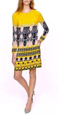 J.Crew Women’s Shift Dress Sz 2 3/4 Sleeve Multi Color