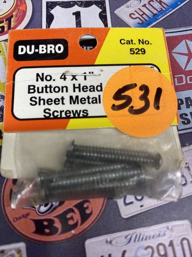 DuBro 529 Button Head Sheet metal screws No:4 x 1" 🇺🇸USA Made N Shipped - 第 1/4 張圖片