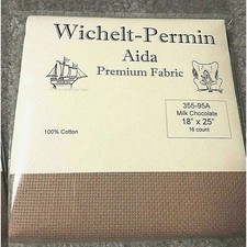 ChocoLuxe Aida Fabric: Premium 16 Count, 18" x 25" - Indulge in Milk Chocolate D